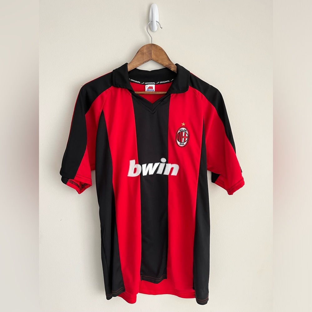 Vintage AC Milan FC Jersey - bwin, Marin Sport, Size M